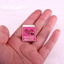 Romantic Reader Brooch Glitter Love Book Badge - Multicolor - View 5