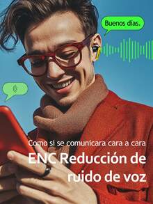 Tf-t01 Auricular Bluetooth inalámbrico TWS con cancelación de ruido, para juegos con Bluetooth 5.4,. - Amarillo - Ver 10