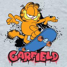 T-Shirt | Garfield Skateboard Boys' T Shirt | Kids' Tops | Fast UK Delivery Shipping | Trusted UK Seller | Great Gift For Kids | Perfect For Summer Holidays, Birthdays And Christmas - Grey - View 2