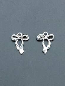 12 件时尚 3D 锌合金电镀复古蝴蝶结吊坠耳环、项链配件、钥匙扣、包扣、DIY 半成品珠宝配件