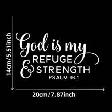 God Is My Refuge & Strength" Psalm 46:1 Vinyl Decal - Waterproof, Easy-To-Apply Sticker For Cars, Laptops, Windows - , Glossy Finish, Theme, Ceramic Adhesive|Glossy Finish Sticker|Waterproof Sticker