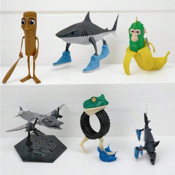 3D Printing Tungtungsahur And Tralalo Shark Handmade Explosion Tung Arm Movable Handmade