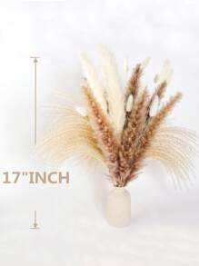 4/38 pièces - Herbe de roseau artificielle pour décoration bohème, faux pampas herbe grande et haute, fleur artificielle volumineuse et fausse, pour remplir un vase, décoration de style campagne pour la maison, la cuisine, la salle, le mariage et la fête, (beige), Saint-Valentin, cadeau
