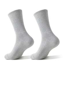 5 Pairs Of Black And White Thick Men's And Women's Winter Socks, Fashionable, Casual, Comfortable, Breathable, Odor Proof, Outdoor Sports, Running, Fitness, Compression Knee Socks, Black And White High Tube Socks For Business And Leisure Vacations