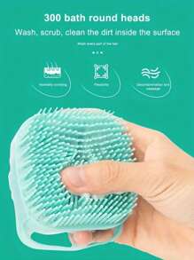1pc Silicone Pet Bath Brush With Massage Ball - 2 In 1 Bathing And Massage GroomingTool For Dogs And Cats Shampoo - Gentle Silicone Material Pet Care Accessories And Cleans With Built-In Bath Sanitizer For Daily Cleaning Of Pets, Birthday Gifts,