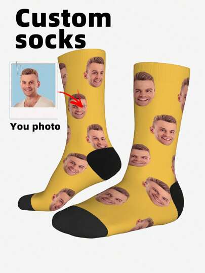 Customized Face Socks For Father's Day, Personalized Men's Socks, Customized Socks, Father's Day Gift, Funny Socks, Gift For Father, Customizable Socks With Face
