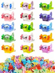 2/24/48 piezas Encantos de resina de mini ajolote, adornos de mini ajolote, figuras de animales diminutos para decoración de cumpleaños, fiesta, acuario, manualidades DIY y casa de muñecas