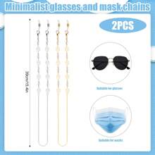 2 Packs Beaded Glasses/Mask Holder Chains - Adjustable Anti-Loss Retainer String For Reading Glasses, Sunglasses & Face Masks (Unisex)