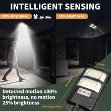 Solar Lights Outdoor Waterproof IP65 10000K 3 Lighting Modes Motion Sensors Light Beads Dusk To Dawn Suitable For Commercial Area, Parking Lot, Yard, Outdoor Lighting