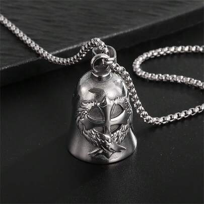 AD 1PC Motorcycle Male And Female Bells, Bicycle Bell Accessories, Protective Gear For Cycling, Motorcycle Angel Bells, Exorcism Bells, Retro Punk Motorcycle, Stainless Steel Lucky Cycling Bells