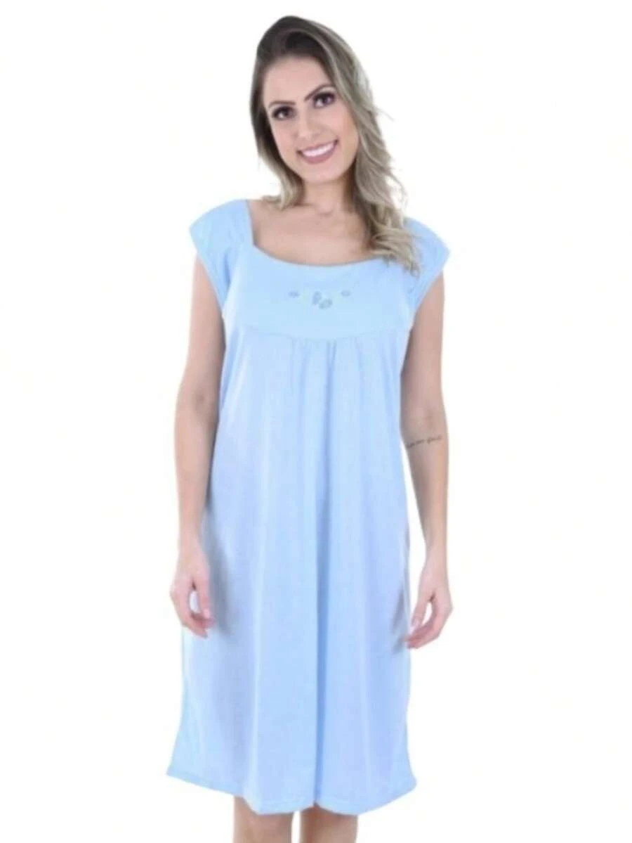 Women's Knitted Sweater Tank Top Dress Elderly Lady Sleeveless - Màu xanh lam - Xem 1