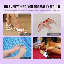 Press On Toenails Short, White French Tips Toenail Press Ons Square For Women, Fit Perfectly Press On Toe Nails With Glue, Fake Toenails In 16 Sizes- 32 Toenails Kit - B-Timeless Grace - View 7