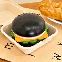 1pc Cute Resin Hamburger Shaped Heat Insulation Pad, 4 Styles Felt Cup Coasters, Multifunctional Decor Item Suitable For Home Desktop, Can Be Given As Small Surprise Gift For Friends