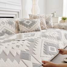 1 pieza Funda de cojín de sofá gruesa de felpa, cálida para otoño/invierno, antipolvo, antitranspirante, protector de sofá antideslizante, lavable a máquina, apta para mascotas, para sofás de 1 a 4 plazas para dormitorio, oficina y sala de estar