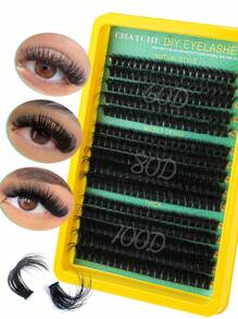 Conjunto de Cílios Luxuosos (30D/40D/50D/60D/80D/100D) Conjunto de Cílios Grossos Conjunto de Aplicadores de Cílios (300 Cílios Individuais, 8-16 mm de Comprimento e Cílios Finos), Presente para Damas