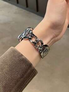 1 件金属链带，时尚博主必备，兼容 40 毫米、41 毫米、42 毫米、44 毫米系列，男女通用手链腕带