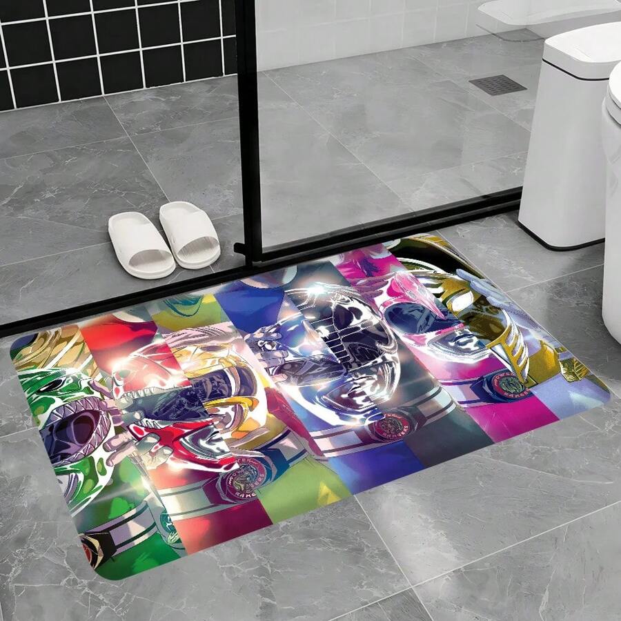 Mighty Morphin Power Rangers Fluffy Carpet INS Style Soft For Bedroom Floor House Washroom Non-Slip Bedside Rugs