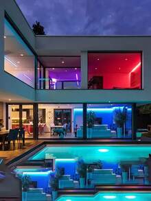 柔性LED灯带，遥控，多种模式，户外防水RGB霓虹灯，音乐同步游戏LED霓虹灯带，适用于卧室、室内家居装饰、派对装饰、DJ迪斯科氛围照明、游戏氛围照明 - 彩色 - 查看 9