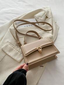 2025时尚小方形手提包，百搭优质单肩斜挎包 - 卡其色 - 查看 1