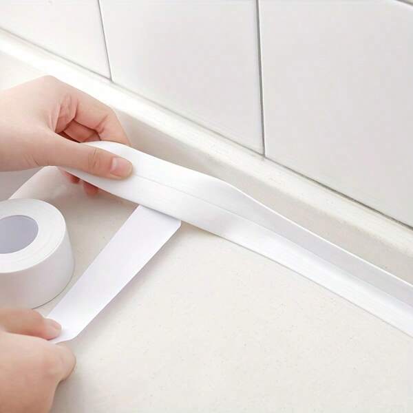 Use This Self-Adhesive White PVC Shower Sink Bathtub Waterproof Seal Tape To Make Your Bathroom Water-Resistant!