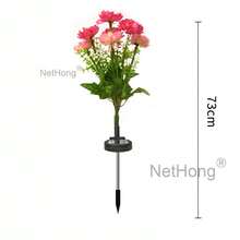 NetHong 2PCS Solar Power Flower Stake Lights Outdoor Garden Lotus Path Luminous Lamps UK - Pink - View 2
