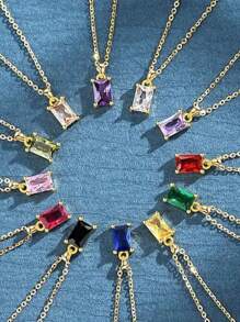 Colar com pedra de nascimento em prata esterlina S925, banhado a ouro 14K, verde esmeralda, maio, junho, julho, zircônia cúbica, pingente para meses de nascimento, presentes de aniversário para mulheres e meninas, joias