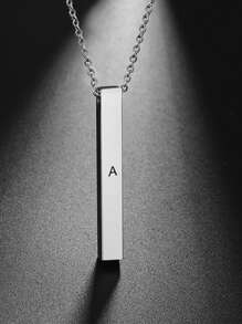LIKGREAT 1pc Women Stainless Steel A-Z Letter Initial Name Pendant Necklace, Gift For Family, Friends, Lovers On Valentine's Day