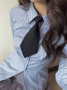 1 szt. damski krawat bez wiązania w jednolitym kolorze, muszka w stylu Y2K, szalik cosplay JK, odpowiedni do noszenia na co dzień, na uczelnię i na imprezę biznesową, jako element dekoracji świątecznej - A - Zobacz 8