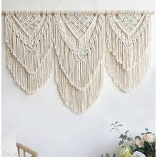 N Wall Hanging Large- Boho Wall Decor- Large Wall Art- Wall Decor Living Room- Macrame Tapestry Boho Decor For Bedroom (Wooden Bead)