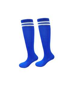 1 Pair Kids Breathable Sports Training Football Socks, Striped Knee High Socks For Girls And Boys, Baseball, Softball, Sports, Children Aged 2-12, Kids School PE And Knee High Sports Socks - Multicolor - View 23