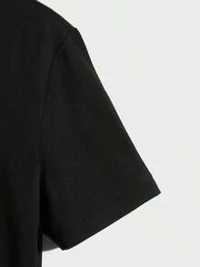 Manfinity BRENVOR Camiseta con estampado de conejo para hombre, verano - Negro - Ver 4