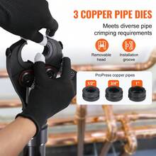 Copper Pipe Crimping Tool, Hydraulic Driven Press Tool With 1/2", 3/4", 1" Jaws, Copper Tube Fittings Pipe Crimpers For Narrow Spaces And Tee Fittings - US A Type Plug(110-127V) - View 3