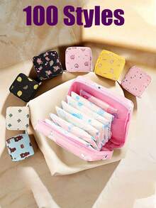 3Pcs/2Pcs/1Pc,Portable Sanitary Napkin Storage Bag,Imple Sanitary Towel Storage Bag, Sanitary Pad Storage Bag,Zipper Oxford Cloth Menstrual Pad Bag, Stylish And Practical Multi-Function Travel Storage Bag - Perfect For Toiletries, Sanitary Napkins, Lipstick Bag, Coin Purse, Portable Storage Bag,Travel Wash Bag For Girls Women Ladies,And Makeup For Teen Girls Women Ladies,Back To School,Office & School Supplies Christmas For Holiday Gift Giving - Multicolor - View 2