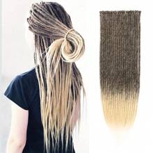 20 Stränge 24 Zoll synthetische Dreadlock Extensions Hippie-Stil einseitig gedreht Farbverlauf Blond 0,6 cm Breite Loc Extensions Reggae-Stil gehäkeltes Haar für Frauen, Halloween, Weihnachten