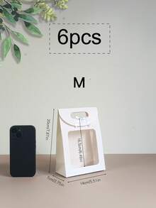 6/10 piezas Bolsas de papel kraft blanco con ventana transparente, bolsas de regalo a granel con asas, bolsas de regalo de papel, bolsas de compras blancas, bolsas de embalaje de regalo con moño para boda, despedida de soltera, cumpleaños, fiesta navideña, tienda minorista, marrón - Blanco - Ver 10