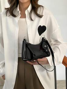 Women's Fashion Clear PVC Underarm Shoulder Bag For Daily Use, Transparent Shoulder Bag, Stadium Approved Clear Bag, Clear Transparent Purse Bag For Concerts Sports Events Festivals, Waterproof, Sandproof Transparent Bag, Beach Sports Picnic Snacks Clear Purse For Women