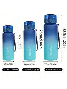 1 Stück 500ml/650ml/1000ml Plastik Farbverlauf Trinkbecher, Outdoor Sport Trinkbecher, Direktes Trinken Becher, auslaufsicher und praktisch zu tragen, geeignet für Fitness Gym und Outdoor Wandern