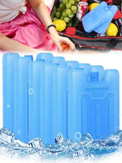 Bolsas de hielo, bolsas de hielo seco delgadas y ahorrativas de espacio, bolsas de frío duraderas, bolsa de almuerzo congeladora, reutilizables, para neveras, congeladores y enfriamiento de emergencia, para cajas de almuerzo aisladas, almacenamiento de leche materna y mantener los alimentos frescos durante horas, para actividades al aire libre, campamento