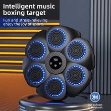 Benbo One 健身房拳击格斗器材，内置智能蓝牙连接，升级版男女通用，配备 USB 充电和六个拳击靶，以及音乐拳击训练机。壁挂式节省空间的健身训练器材，适合家庭使用