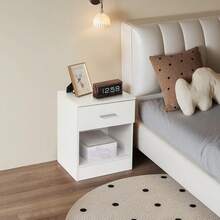 2-Tier Nightstand Bedside Cabinet End Table For Bedroom Home Office White - 白色 - 查看 1