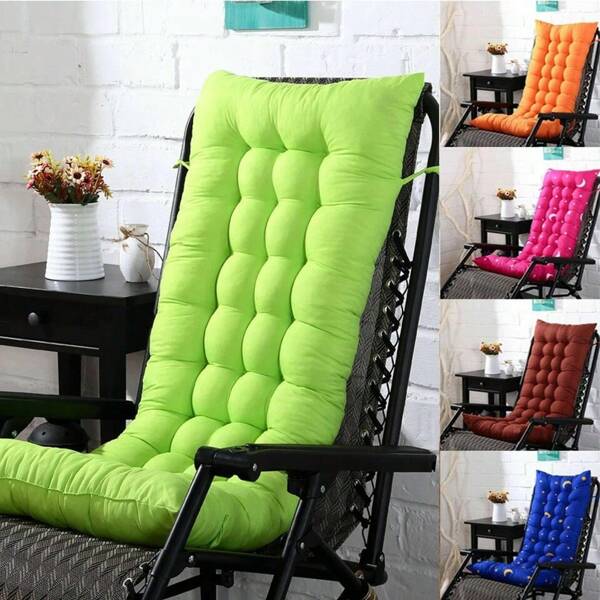 1pc Recliner Cushion Thickened Brushed Recliner Cushion Thickened Double-Sided Rocking Chair Cushion Lunch Break Folding Chair Cushion, Fixed Top Cover Plump Filling High-Grade Pearl Cotton Zero Gravity Chair Recliner Cushion