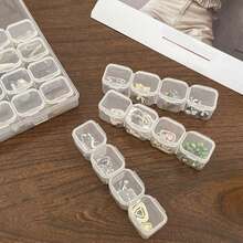 28/56 隔层钻石画收纳盒，用于存放钻石画用品、刺绣品和工艺品、学校用品、返校用品的塑料盒