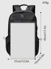 1pc Nylon Water-Resistant Multi-Functional Backpack, Fits Laptop, Business, School, Casual, Travel, Sports, Suitable For College & High School Students