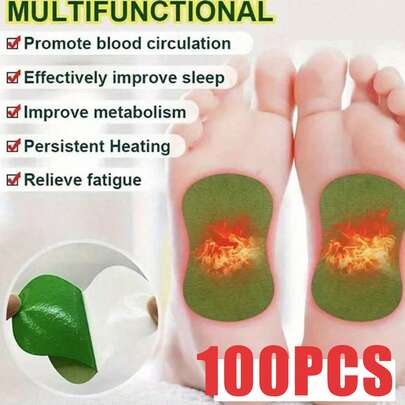 100pcs/80pcs/20pcs Moxa Foot Patch, Heating Care Patch For Foot And Body Cleansing, Stress Relief, Relaxation