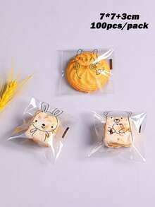 100 个可重复使用的透明三明治袋 - 食品储存、真空密封、厨房整理