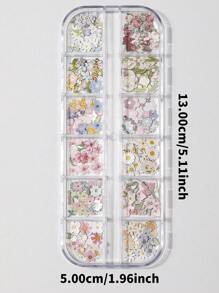 1 Box 240pcs 3D Wood Pulp Flower Nail Art Decorations And Butterfly Nail Art Flower Decorations, Suitable For Nail Art Decoration And DIY Craft Design, Valentine's Day Gifts, Gifts For Friends And Close Friends, Makeup Styling Supplies, Suitable For Enhancing The Charm Of Women's Nails, Nail Art Supplies, Nail Art Products.