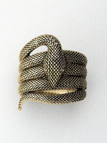 Brazalete con forma de serpiente de metal dorado vintage, estilo europeo y americano, cubre cicatrices 2025