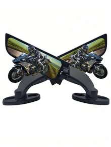 [Adjustable Mirror] Enhanced Visibility Adjustable Motorcycle Rearview Mirror Spoiler Set, Sport Motorcycle Wing Rearview Mirror - Safe Riding Of Super Sport Bikes, Electric Bikes, Motorcycles, ATVs, Scooters, Buggies, Motorcycle Accessories - Multicolor - View 7