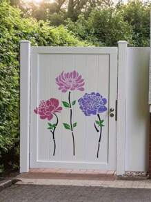 9pcs Extra Large Flower Stencils - Reusable For Lotus, Daisy, Peony, Sunflower Patterns For Painting On Wood, Walls And Garden Fences, Stencils For Painting,Back To School,School Supplies