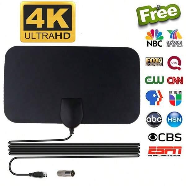 4K 1080P Hochauflösende Mini Digital TV Antenne, HDTV Antenne, geeignet für Outdoor Camping und Zuhause, perfekt für den Empfang von kostenlosen TV-Signalen